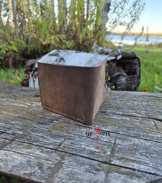 (06MW25) Men's Leather Wallet - Chocolate