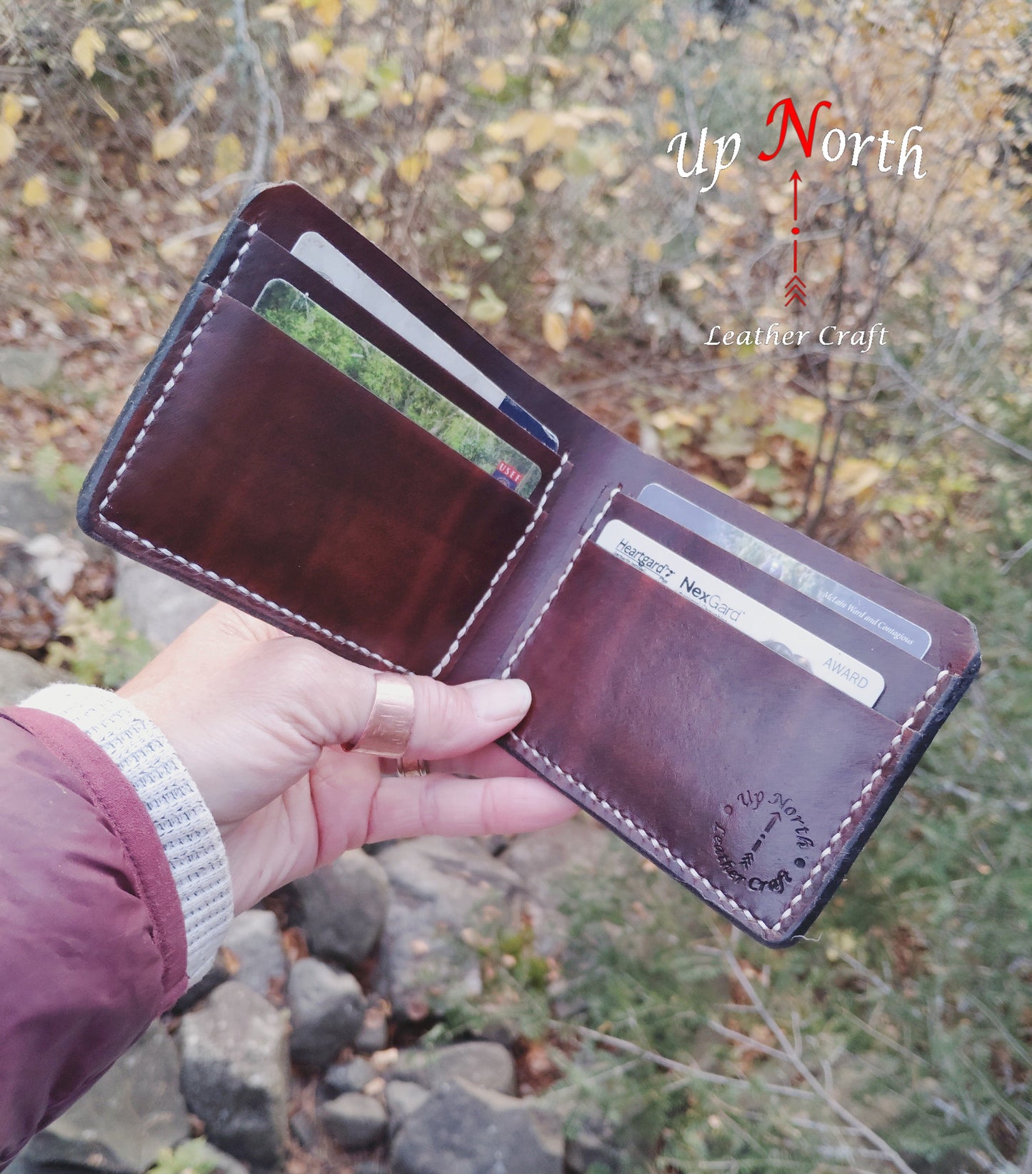 (07MW24) Handmade Men's Leather Wallet - Russet Brown