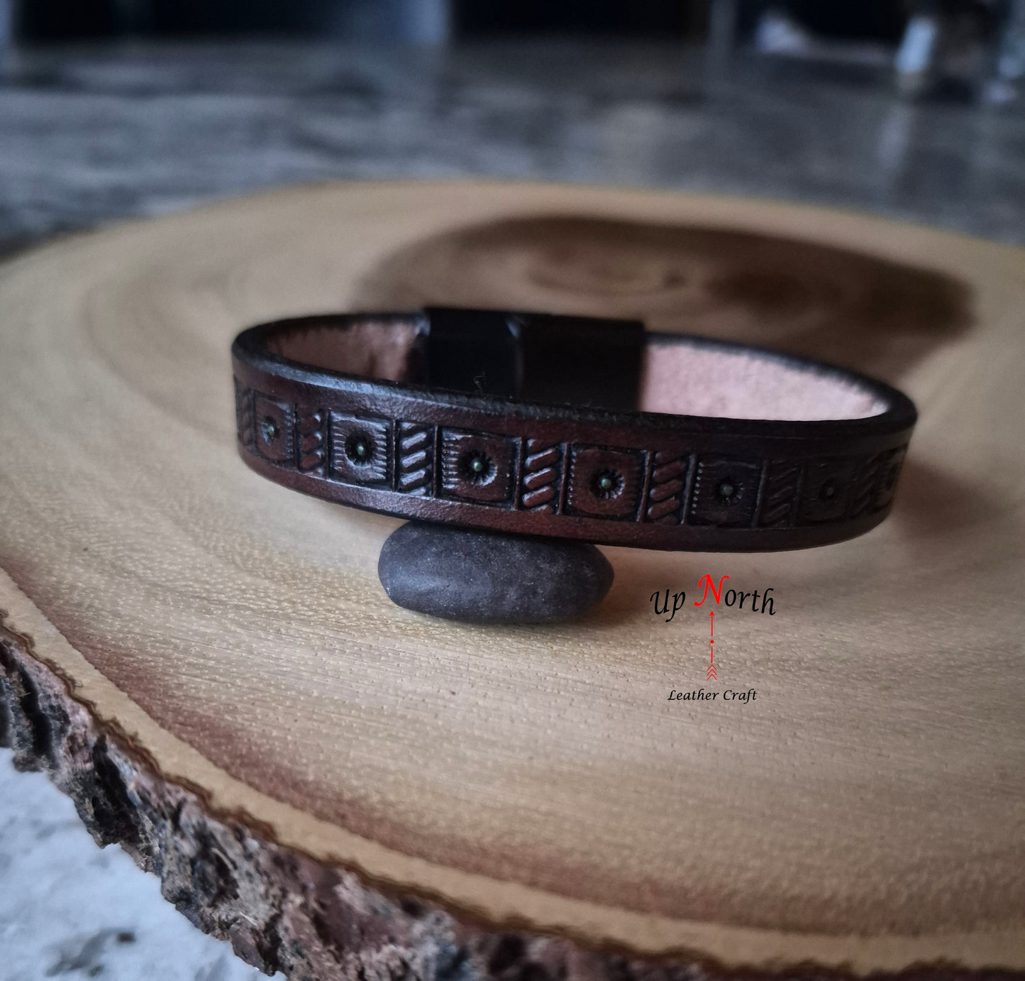 (08BR25) Leather Bracelet - Chocolate Weave