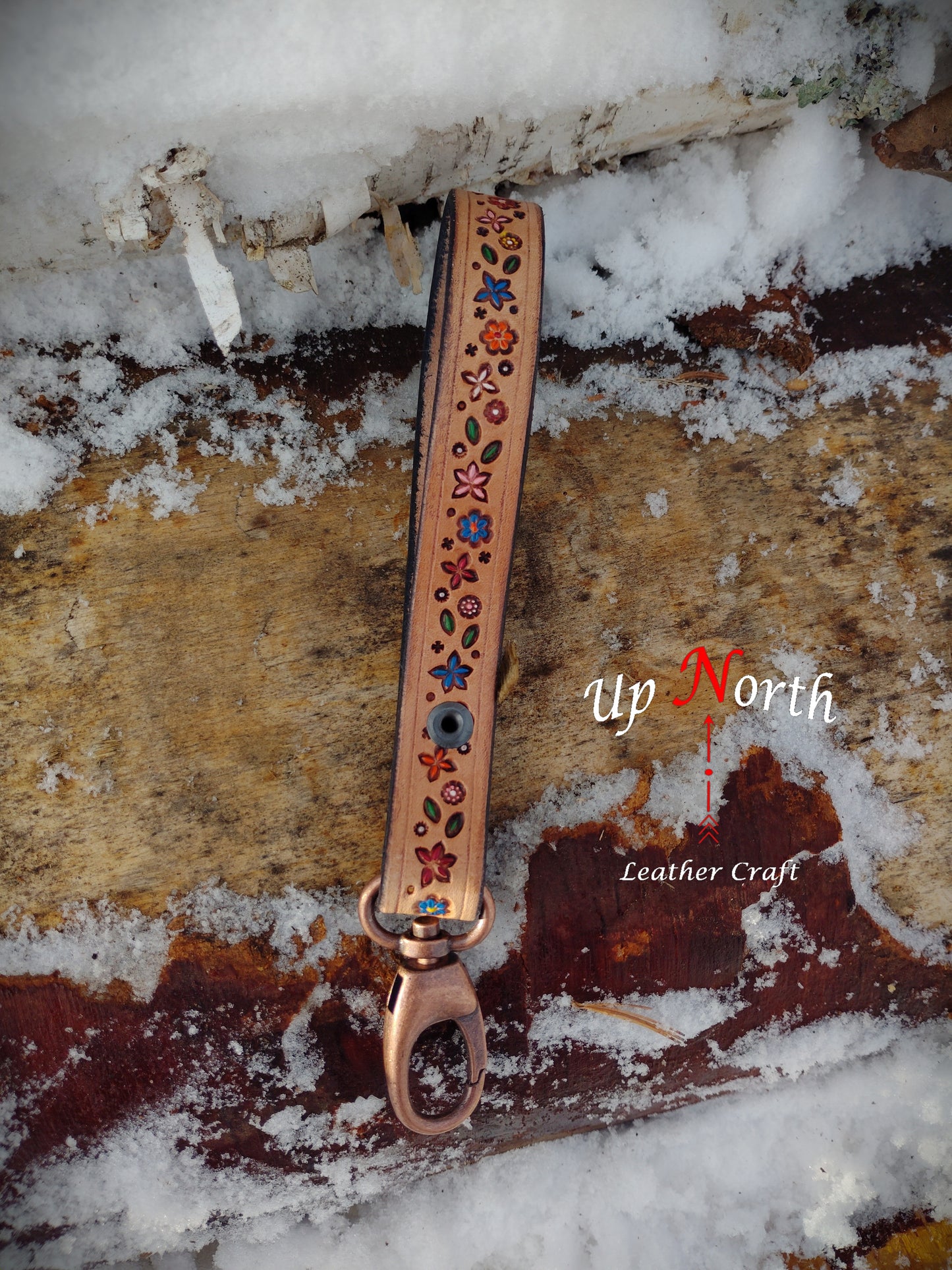 (16LA25) Leather Lanyard - All the Pretty Flowers