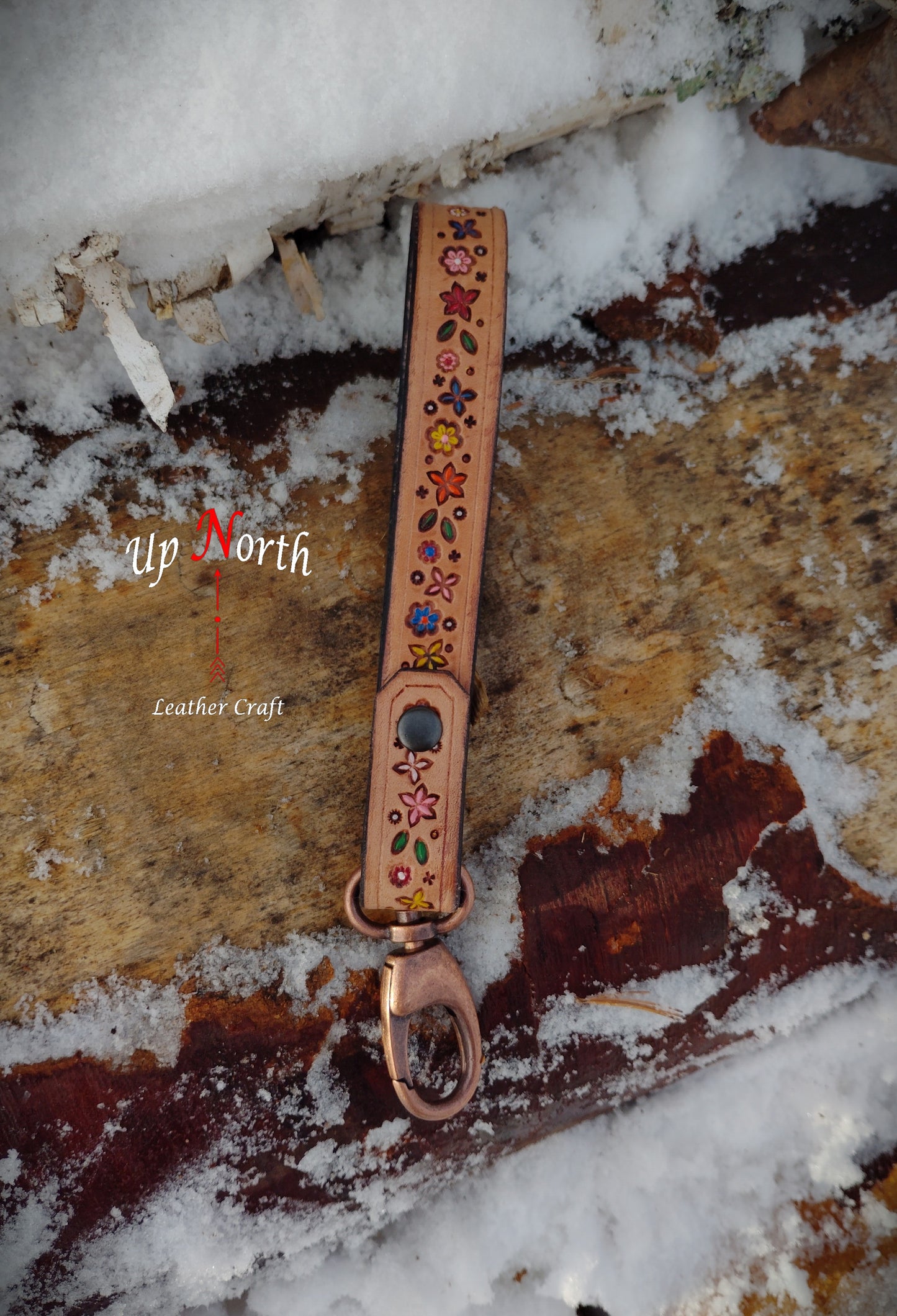 (16LA25) Leather Lanyard - All the Pretty Flowers