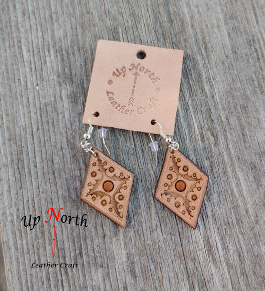 (34ER24) Handmade Leather Earrings