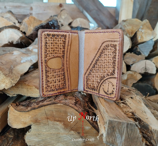 (02CW24) Handmade Leather Card Wallet - Natural