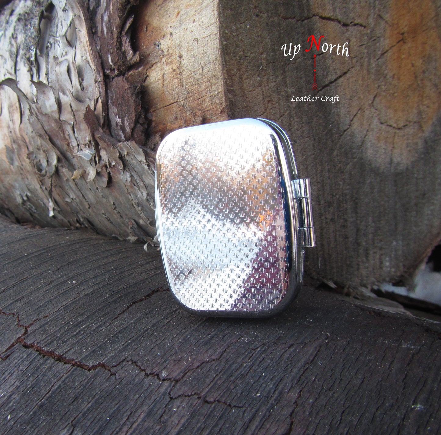 (07PP25) Leather Pill Box - Dark Scroll