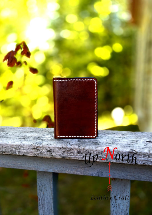 (04CW24) Handmade Leather Card Wallet - Light Brown