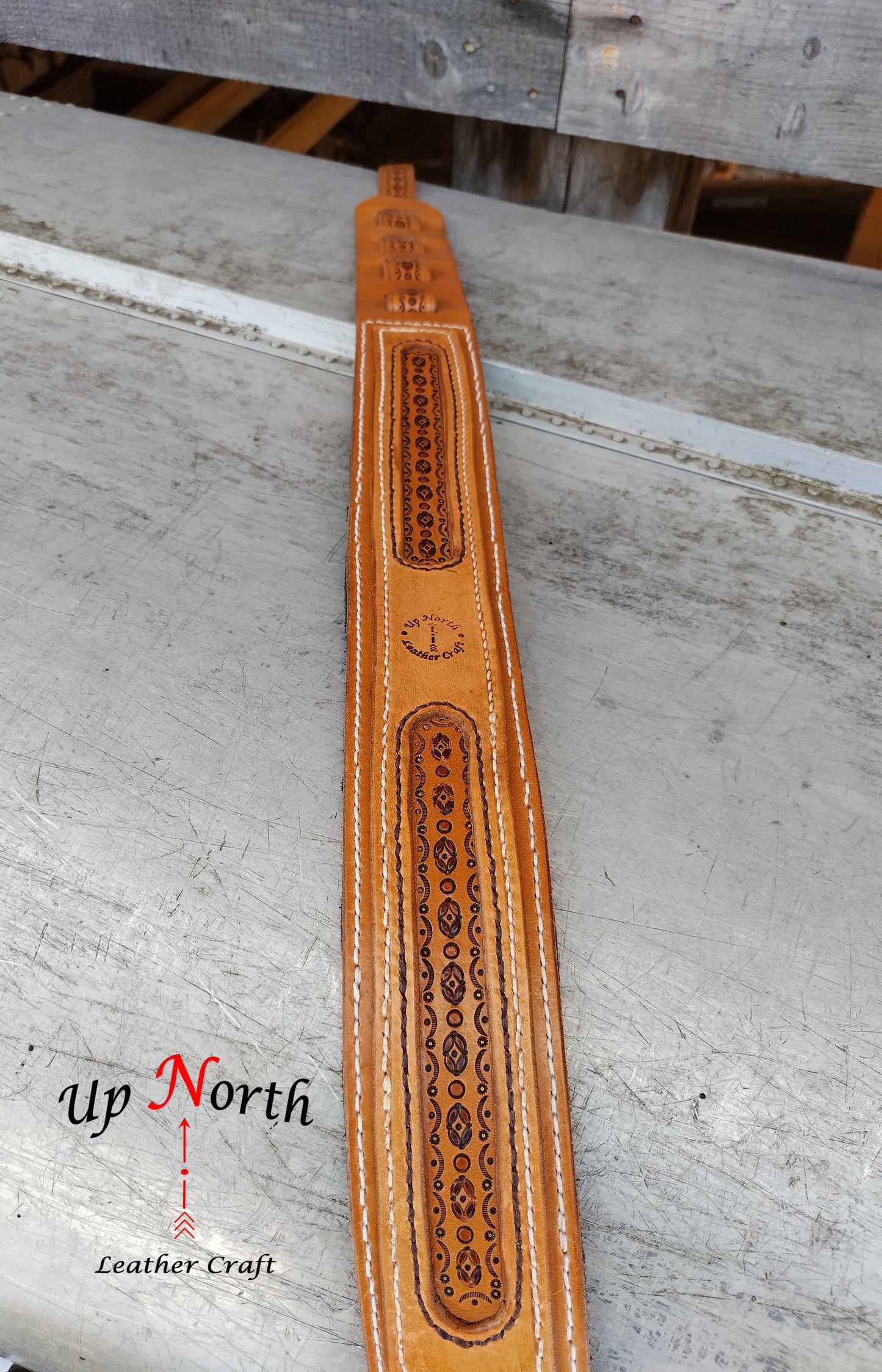 (01GS24) Handmade Guitar Strap - Light Brown