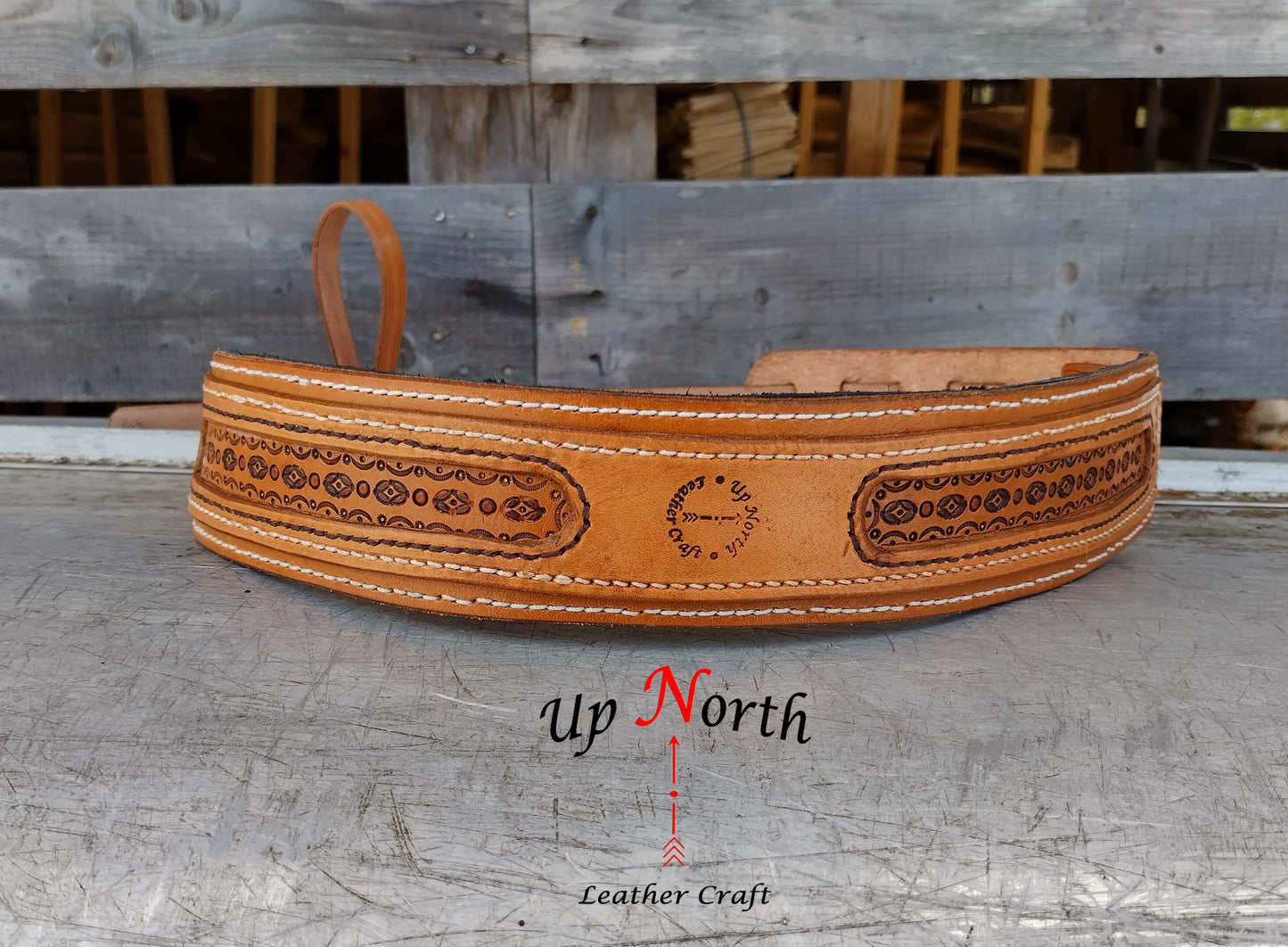 (01GS24) Handmade Guitar Strap - Light Brown