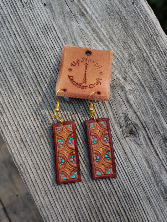 (24ER24) Handmade Leather Earrings - Night Sky