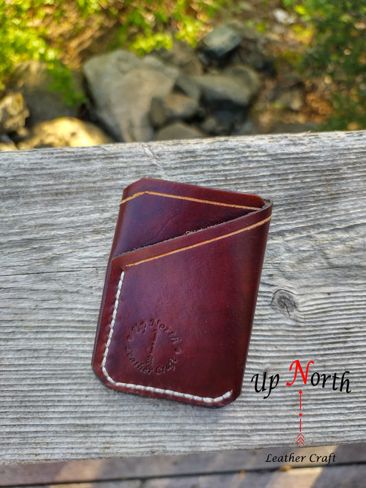 (02WAW24) Handmade Leather Wrap Around Wallet - Chocolate