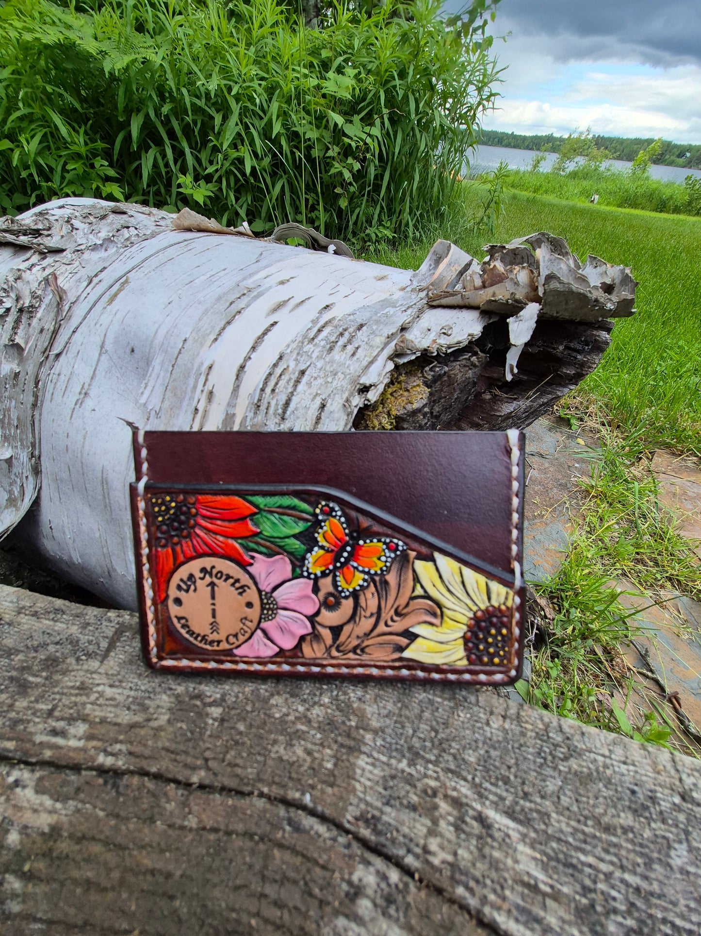 (02SW26) Leather Minimalist 3- Slot Wallet - Painted Summer