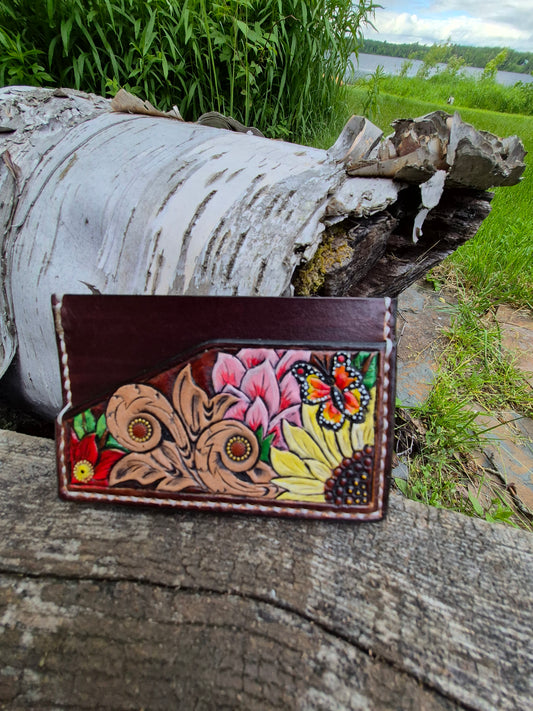 (02SW26) Leather Minimalist 3- Slot Wallet - Painted Summer